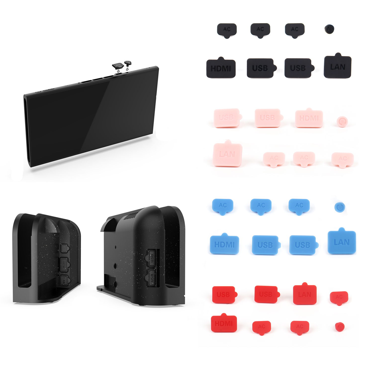 Nintendo Console Switch Oled - Anti-Staub Stecker Silikon USB HDMI Typ