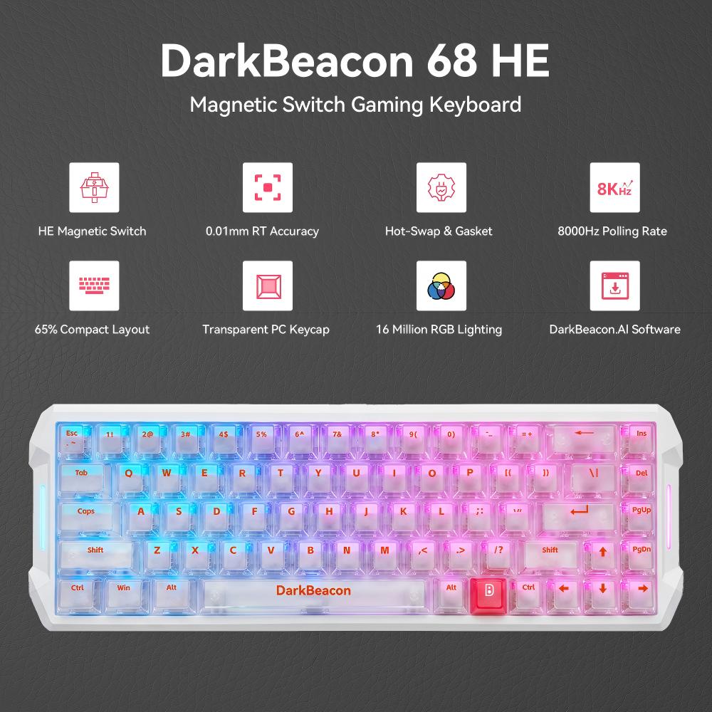 Gaming Console Or Pc - DarkBeacon Flux 68 HE Magnetische Gaming-Tastatur