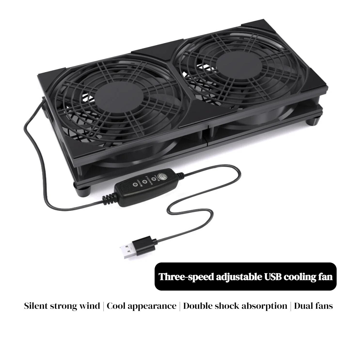 Gaming Console Setup - Dualer USB-Lüfter mit 3-Stufen-Geschwindigkeitsregelung | 5V
