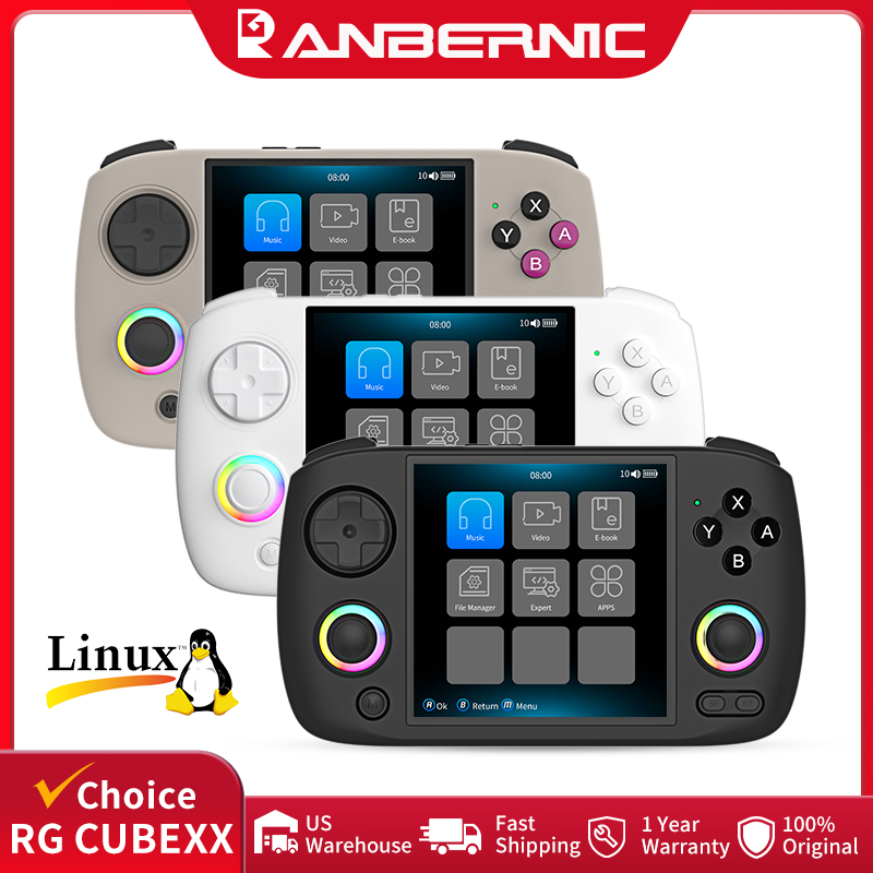 Gaming Console Type - ANBERNIC RG CubeXX Handheld-Spielekonsole, 3,95-Zoll-IPS-Bildschirm, 64-Bit-Linux-System,