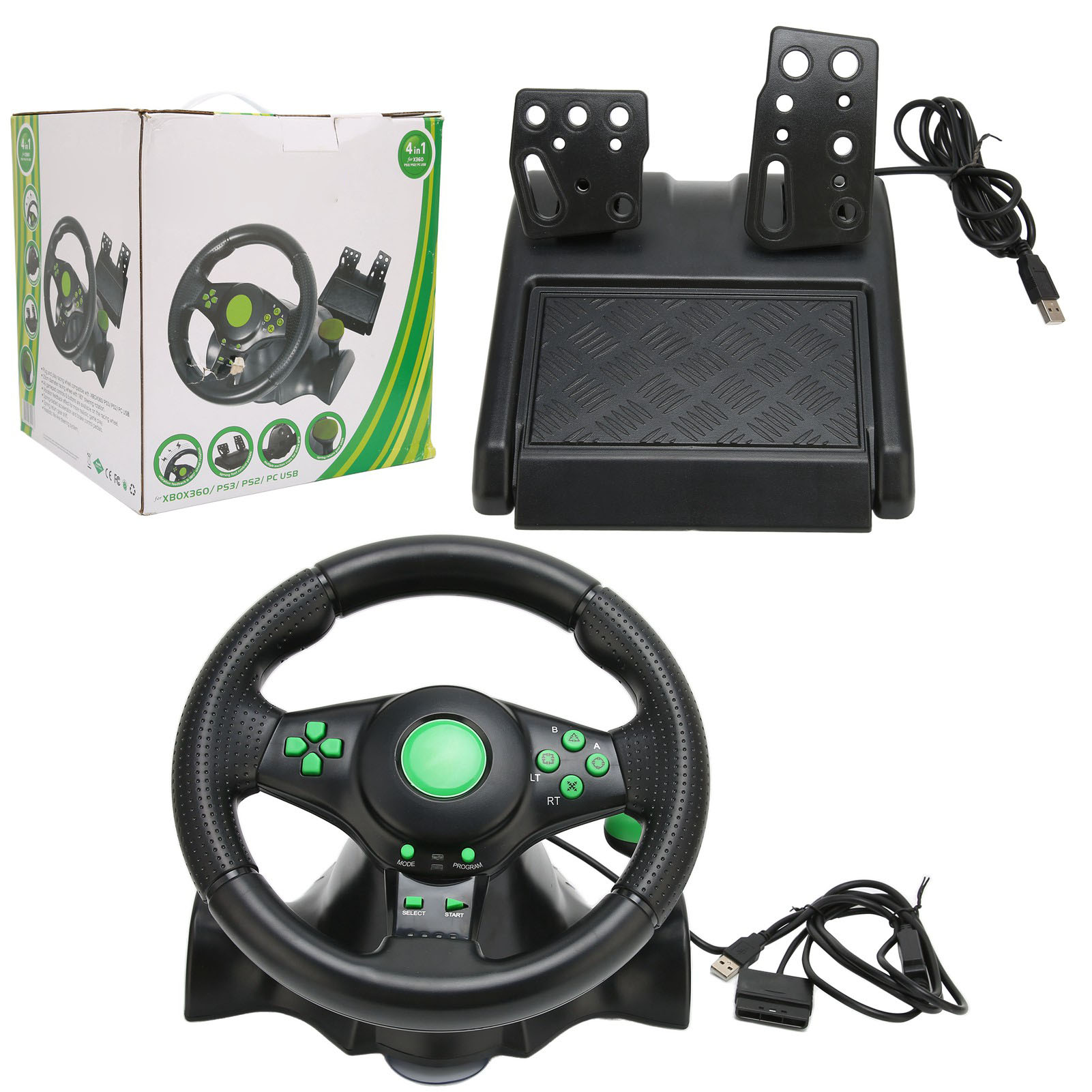 Racing Pedal Set - PC-Rennlenkrad 180-Grad-Autorennlenkrad mit Pedalen für XBOX